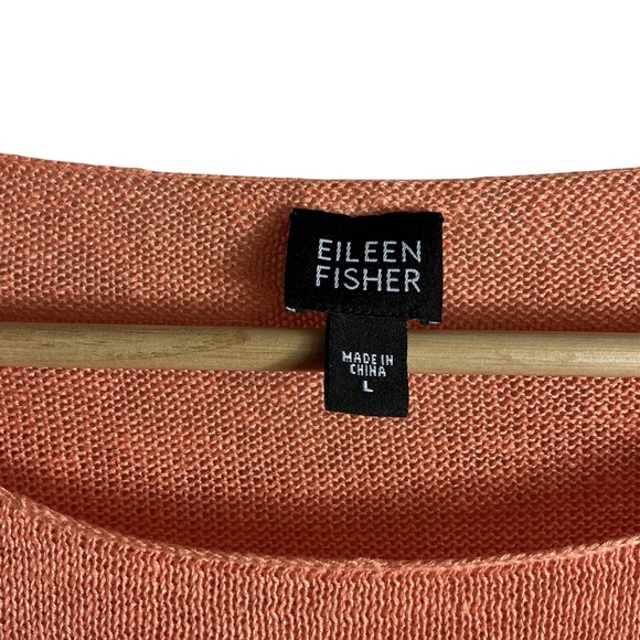Eileen Fisher Large Linen Lightweight Pullover Sweater Minimalist  Coastal - Picture 6 of 7